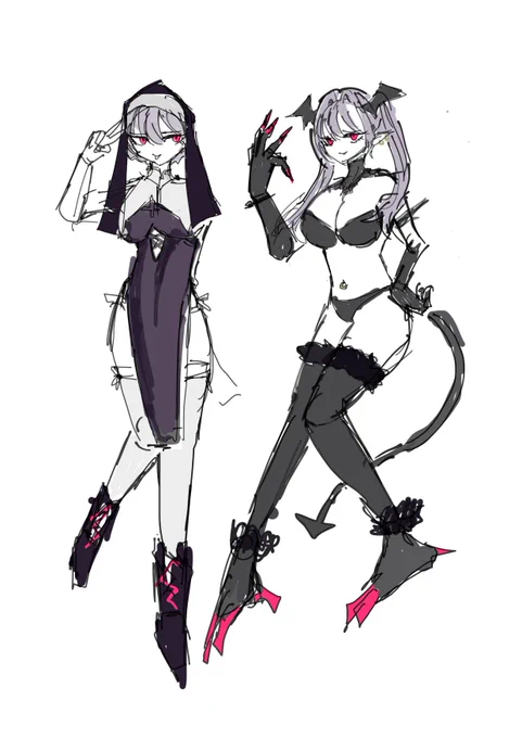 色々らくがき。 可愛い女の子の練習です。