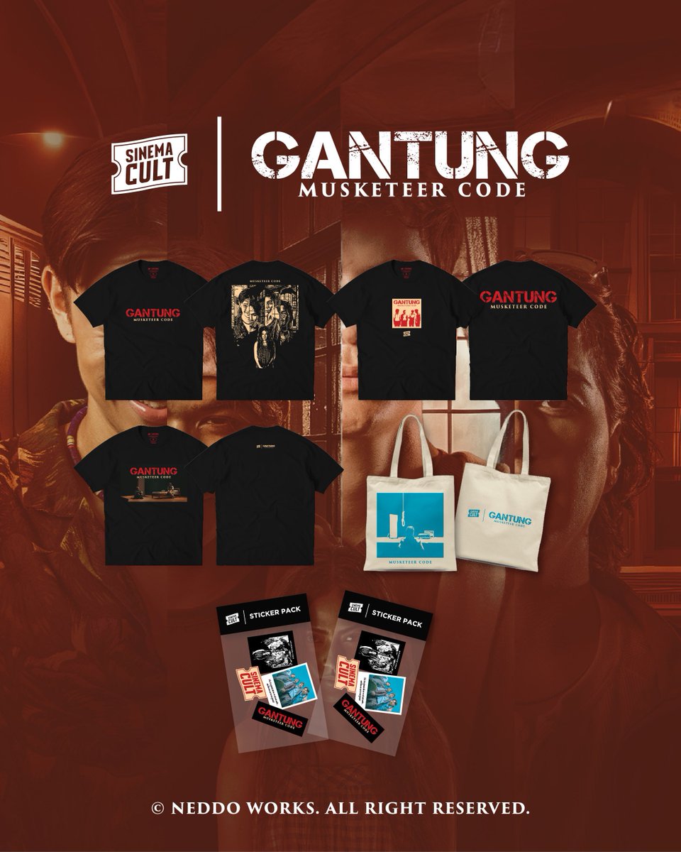 sinemacult's tweet photo. Hai, merch #MusketeerCode pun belum last day ya 🥹🫶🏻

#SinemaCultXGantung  #Fixi #Gantung #GantungMusketeerCode 

🔗 https://t.co/NeVhGWF5Je https://t.co/NjwWiCq3yD