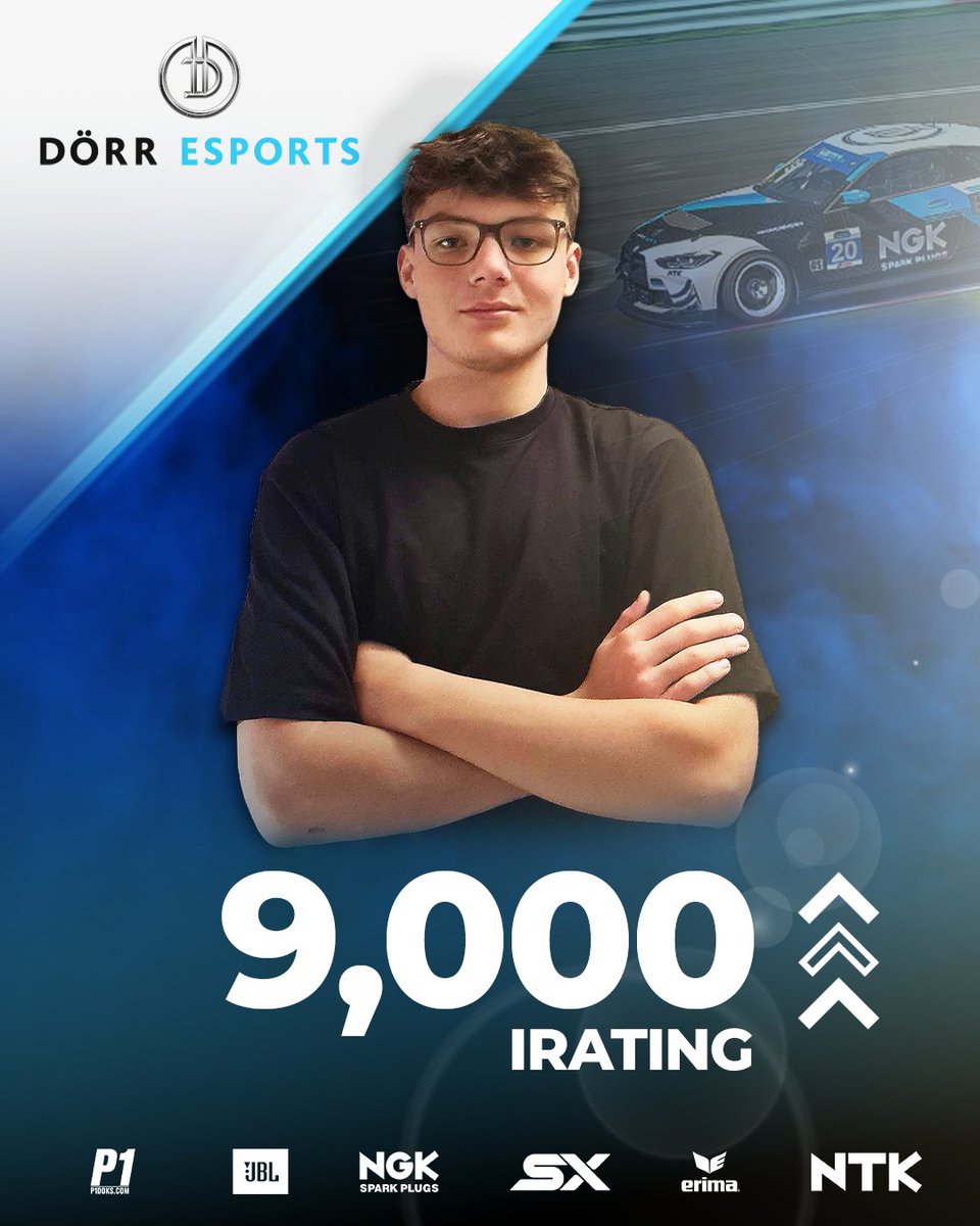 DoerrEsports's tweet photo. Congratulations to Maddox Schneider for becoming the youngest Dutch driver to reach 9,000 iRating!! 👏🎉

#BORN2bVORN

#simracing #esports #teamwork #motorsport #neverstopracing #virtualrace #DoerrEsports #TeamDoerr #gemeinsamgewinnen https://t.co/xTmkmvjmh3