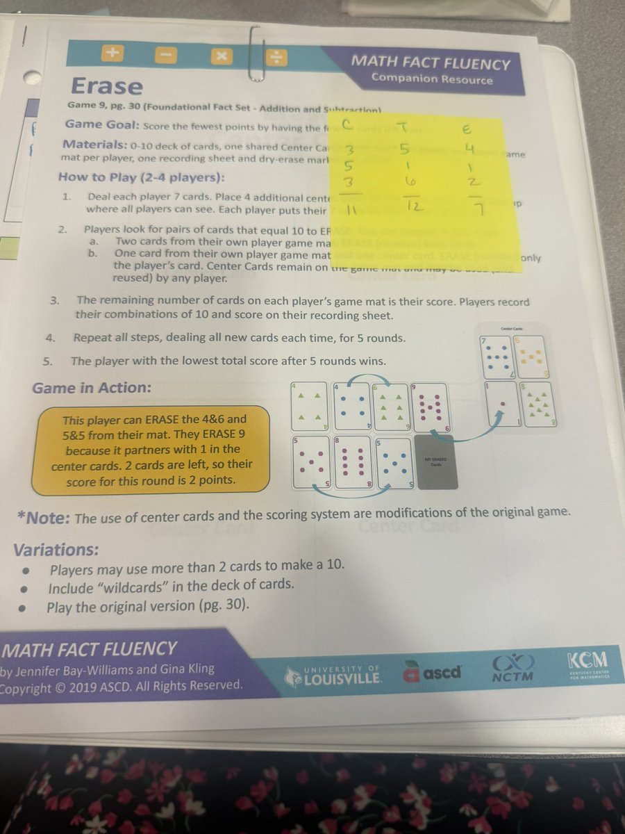 carriebholloway's tweet image. Playing Erase working on our fact fluency Combos of 10 @KYPIMSER Numeracy Counts Administrator Academy PNCA2 #KyNC @TheKCSD