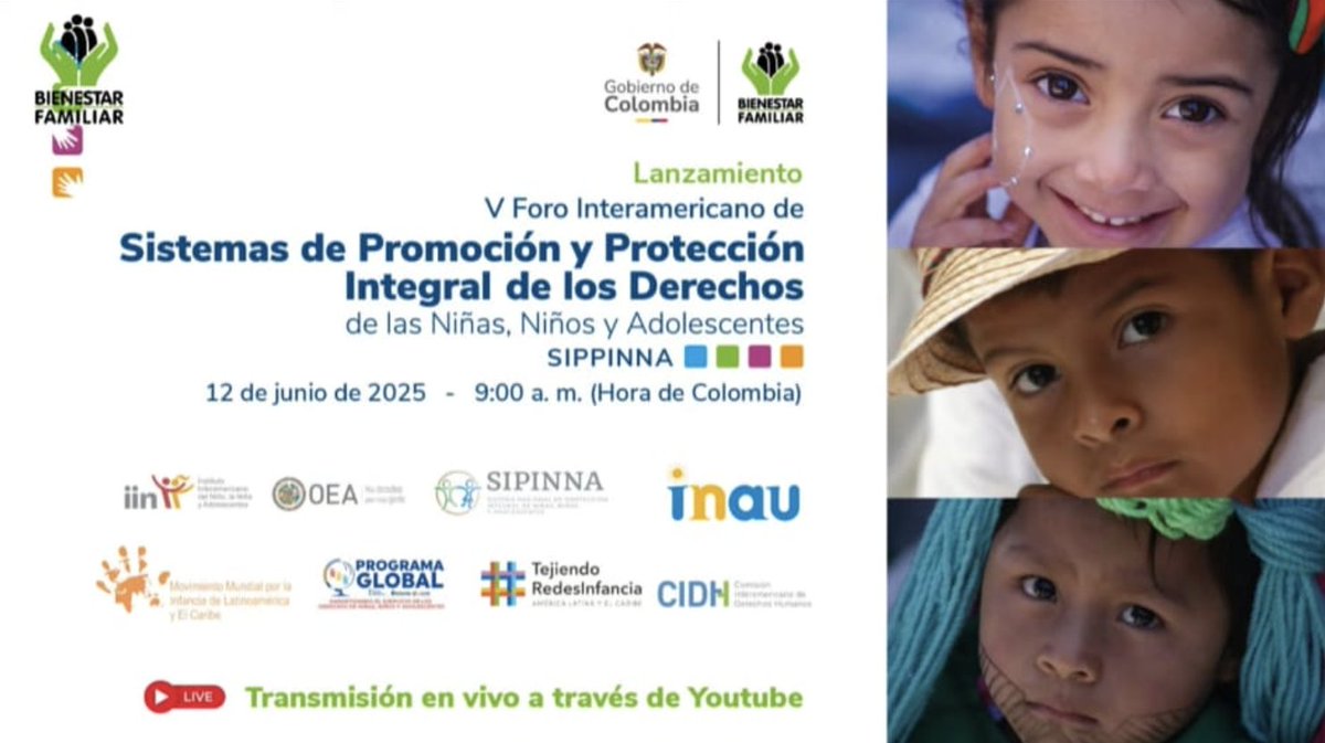 tejiendoredesi's tweet photo. V Foro Interamericano de Sistemas de Promoción y Protección Integral de Derechos de Niñas, Niños y Adolescentes
🔴 EN VIVO | Ahora por:
https://t.co/pE6vzDsvtc
#VForoInteramericanoSIPINNA #SIPINNA #ForoSIPINNA #TejiendoRedesInfancia https://t.co/vUgxl090mO