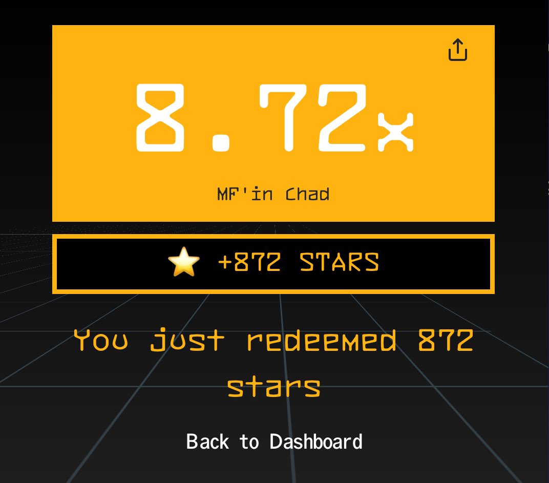 I just got a 8.72x multiplier on my stars, earning 872 stars for the <a href="/SuccinctLabs/">Succinct</a> leaderboard! #SuccinctStars