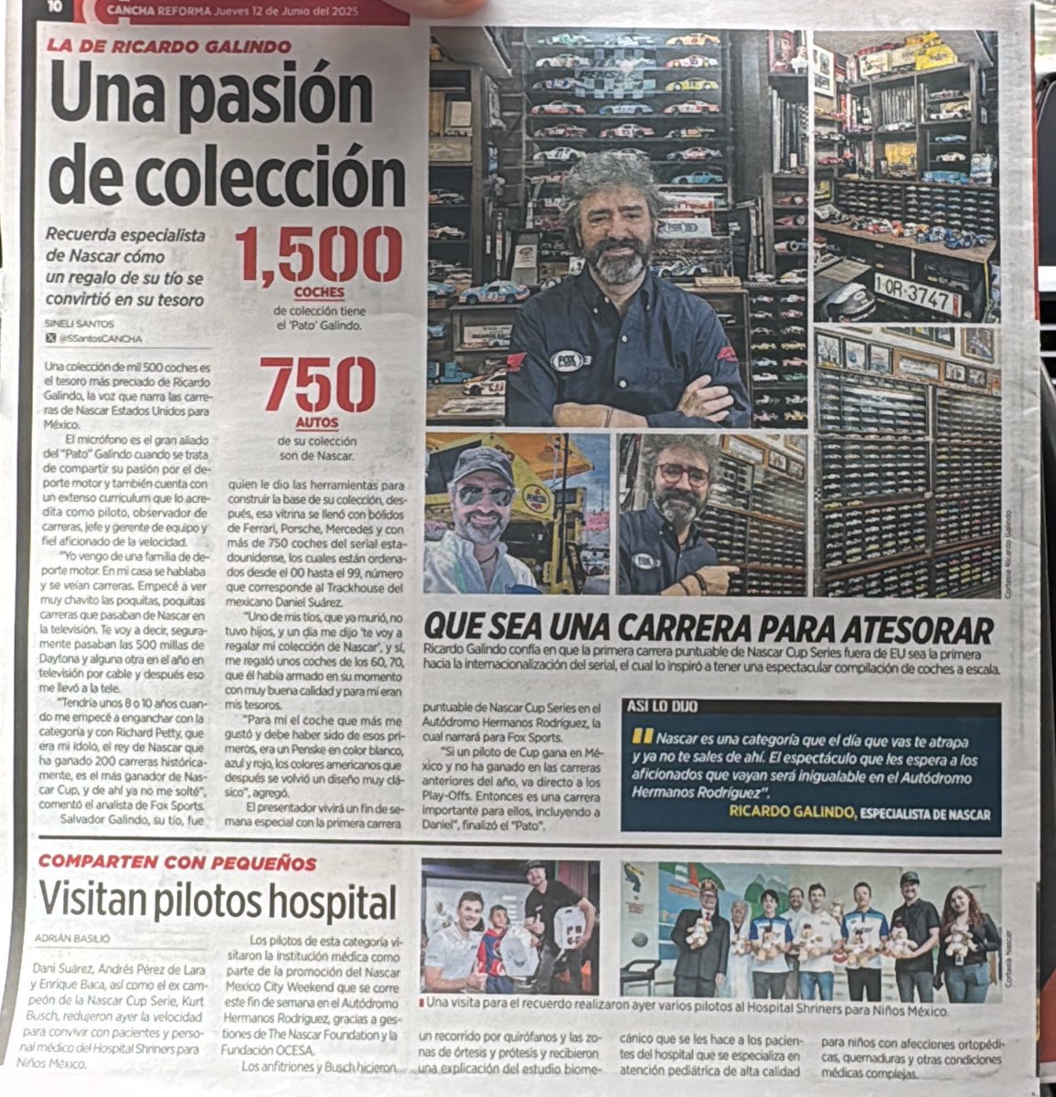 Muchas gracias a <a href="/reformacancha/">CANCHA</a> por la nota de hoy de Sineli Santos, un gusto poder compartir mi pasión todos los fines de semana en <a href="/FOXSportsMX/">FOX Sports MX</a> 

#NASCARMexico 
#NASCAR
#NASCAXxFSMX