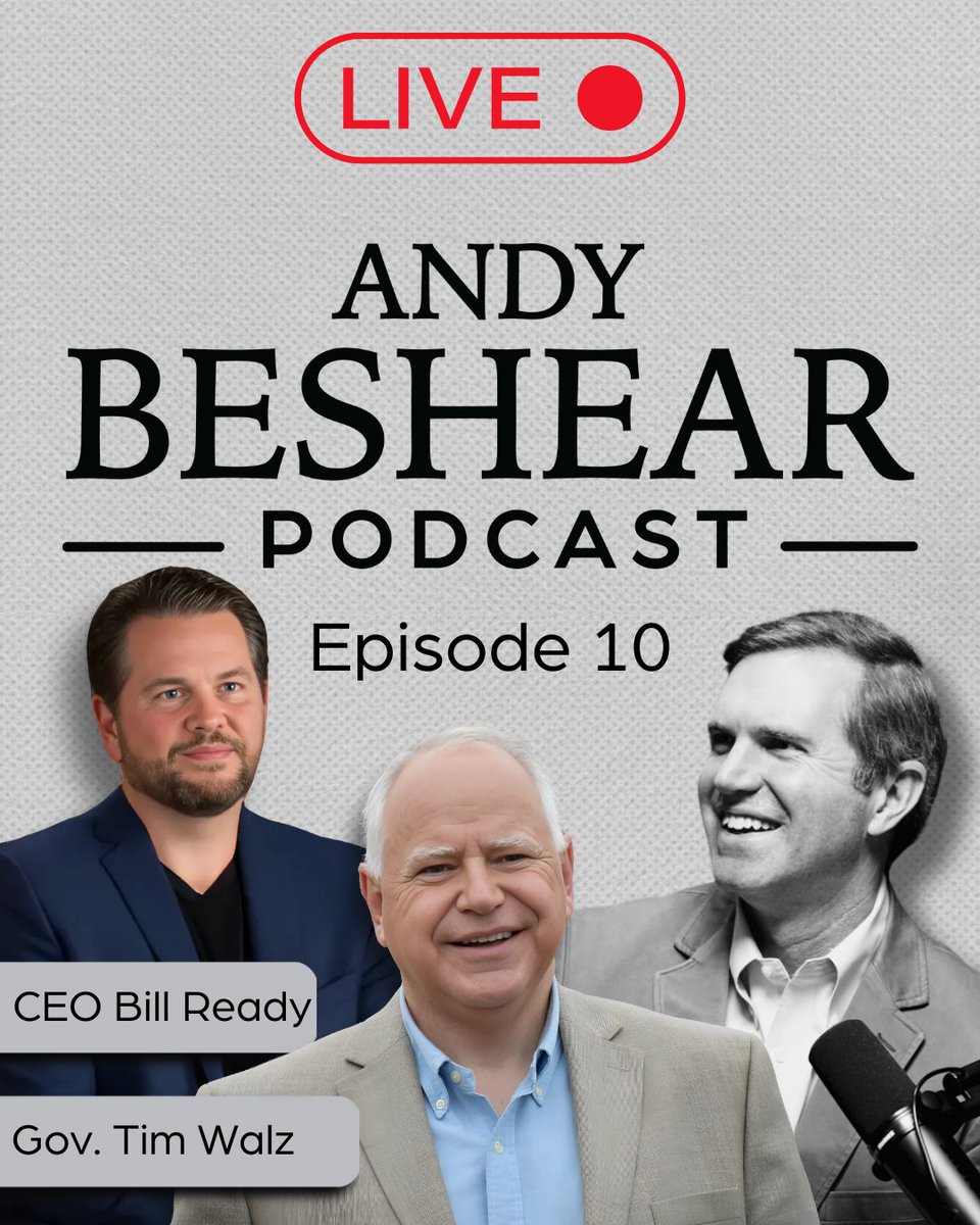 Andy Beshear Podcast (@andybeshearpod) on Twitter photo šØ Episode 10 is LIVE! šØ
Governor <a href="/timwalz/">Your Next Vice President</a> .
Pinterest CEO <a href="/williamready/">Bill Ready</a> .
Big ideas, real talk, no fluff. Letās go!
š§ Tune in now: andybeshearpodcast.com
#AndyBeshearPodcast #Episode10 #TimWalz #BillReady #NowStreaming #PodcastDrop šØ Episode 10 is LIVE! šØ
Governor <a href="/timwalz/">Your Next Vice President</a> .
Pinterest CEO <a href="/williamready/">Bill Ready</a> .
Big ideas, real talk, no fluff. Letās go!
š§ Tune in now: andybeshearpodcast.com
#AndyBeshearPodcast #Episode10 #TimWalz #BillReady #NowStreaming #PodcastDrop