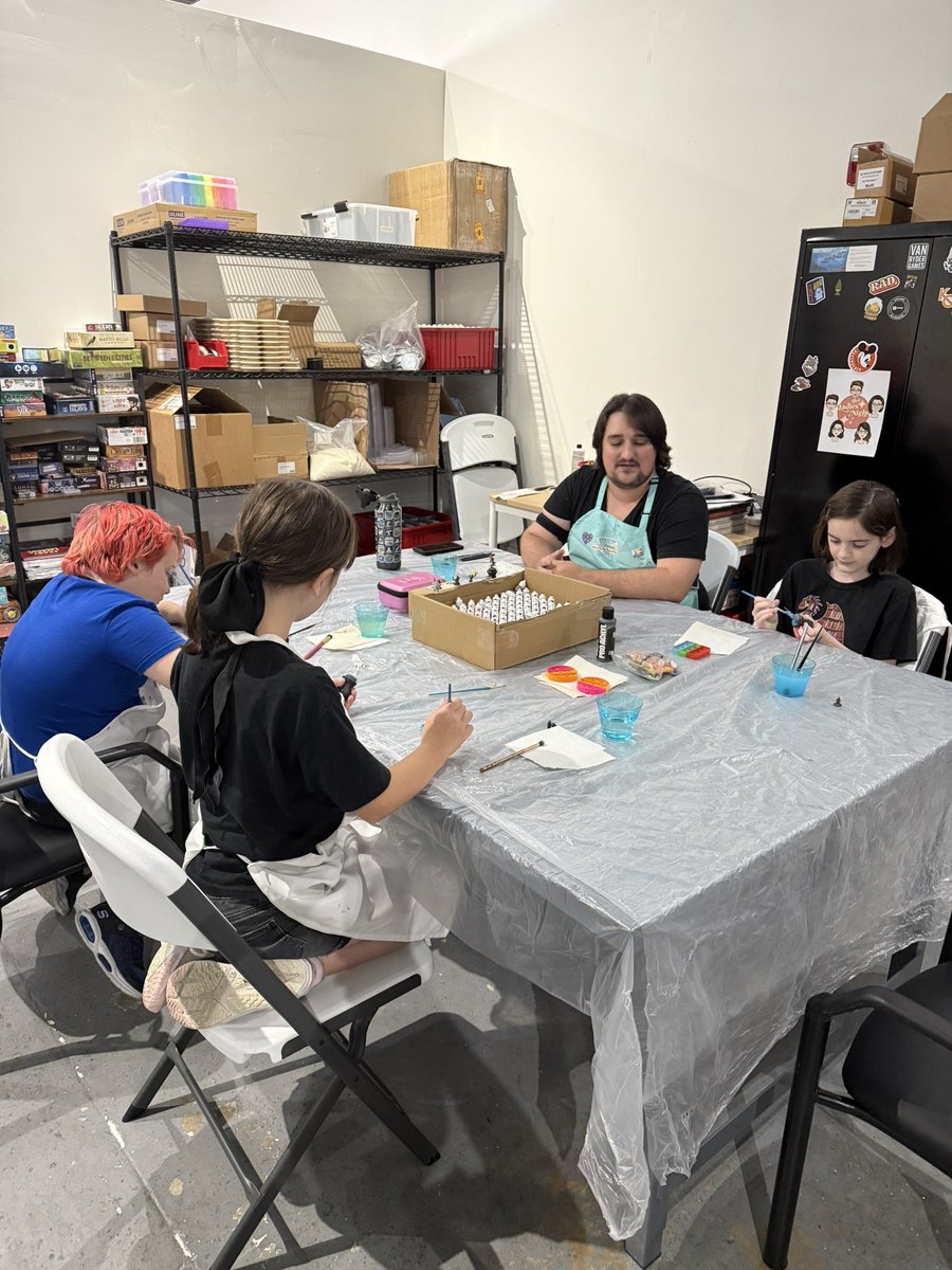 Campers have collectively built a world, known as the Yanyin. They’ll be playing a Dungeon Crawl today, so of course they’ll need to have their heroes brought to life!

- a Fire Aasimar
- a teleporting Viking
- a Shadow Tabaxi

#miniaturepainting #dnd #ttrpgkids #summercamp