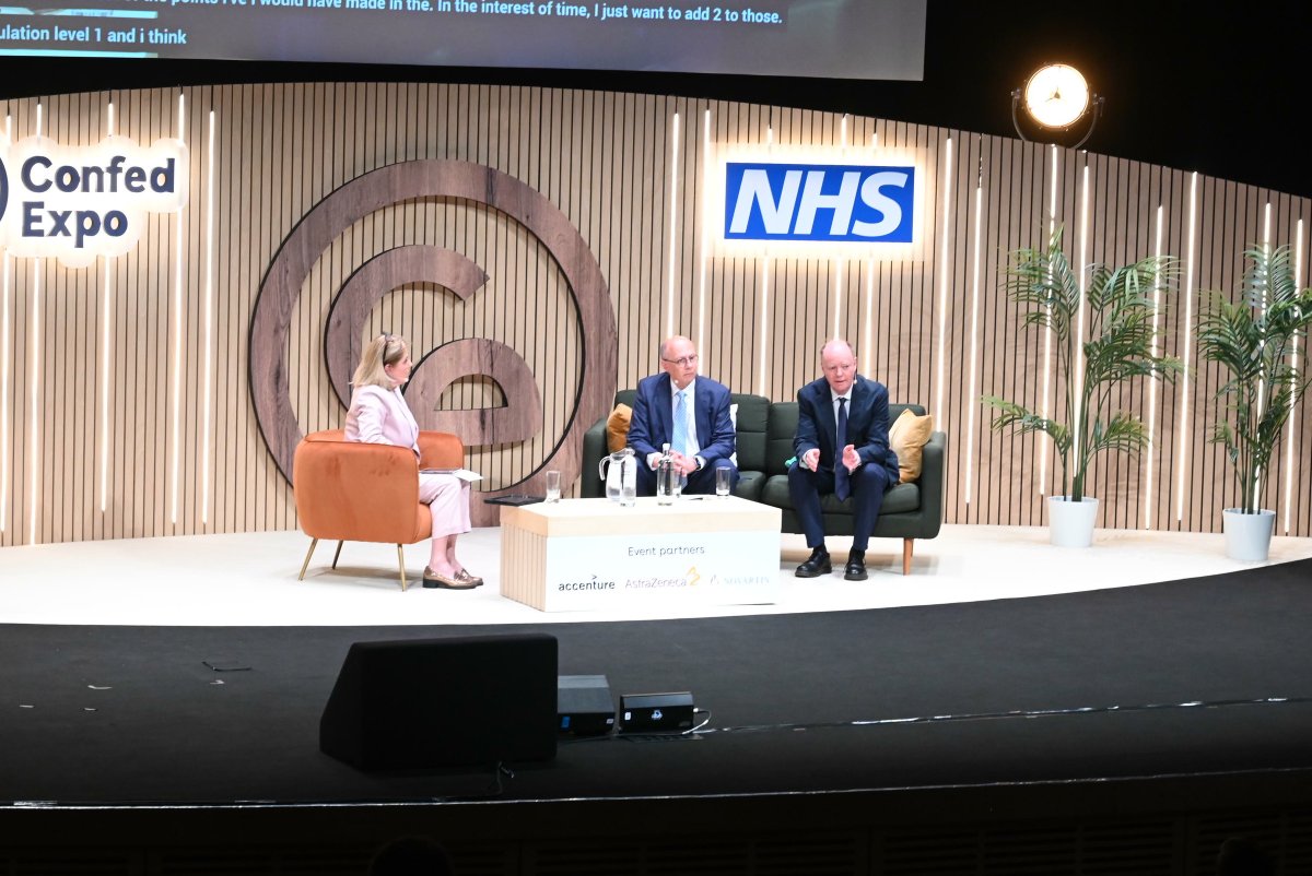 Prof Sir Chris Whitty and Prof Sir Stephen Powis joined Victoria Macdonald on our main stage, emphasising the importance of shifting from a purely reactive healthcare model to a proactive preventive approach at every level.

Watch on-demand: bit.ly/4ksjn1I
#NHSConfedExpo