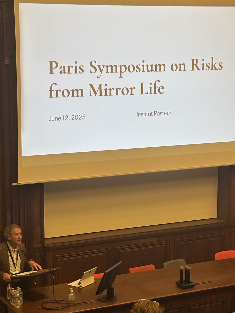 AndyWeberNCB (@andyweberncb) on Twitter photo Fantastic and chilling presentation at <a href="/institutpasteur/">Institut Pasteur, since 1887</a> in Paris by David Relman <a href="/Stanford/">Stanford University</a> today.  Overwhelming case against any funding of research to create mirror life.  Grave risks for paltry gain. Fantastic and chilling presentation at <a href="/institutpasteur/">Institut Pasteur, since 1887</a> in Paris by David Relman <a href="/Stanford/">Stanford University</a> today.  Overwhelming case against any funding of research to create mirror life.  Grave risks for paltry gain.