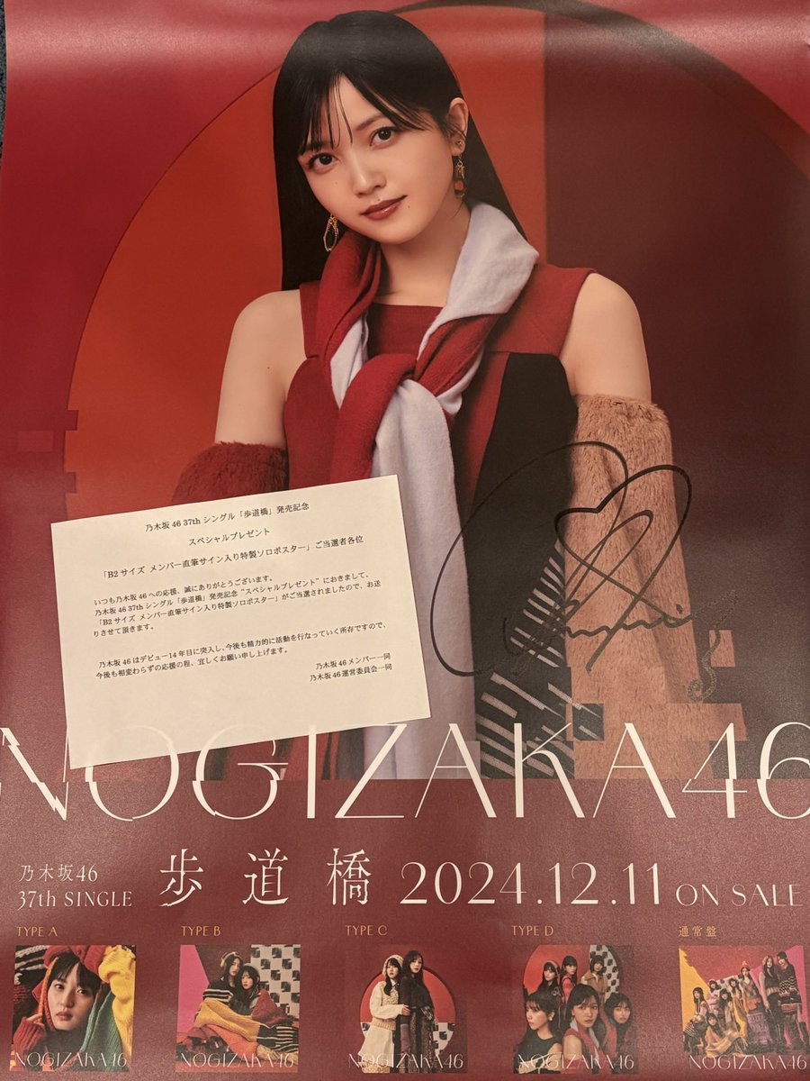 乃木坂46サヨナラの意味メンバー全員直筆サイン入りポスター 乃木坂