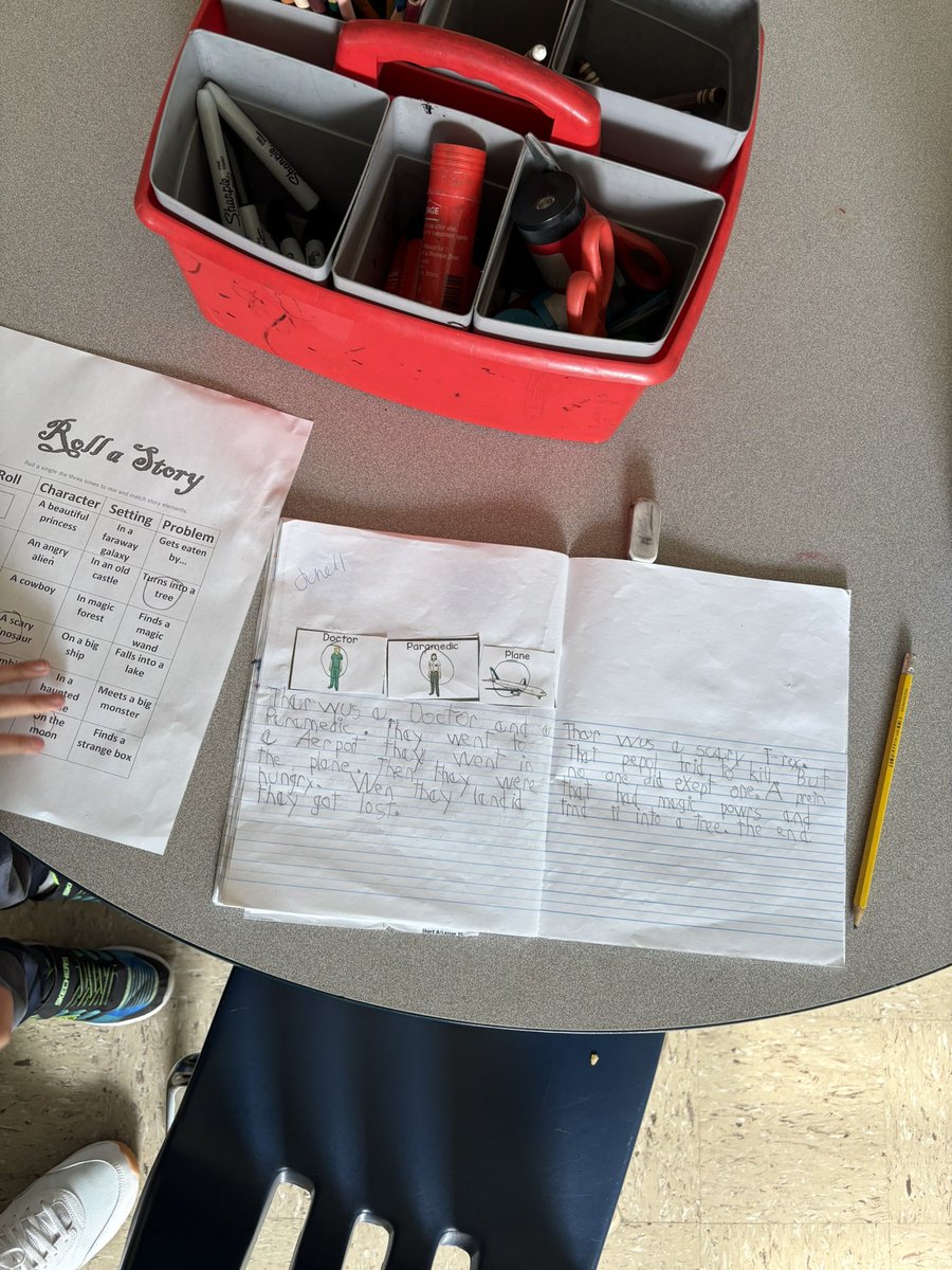 We did a roll a story during writing time! Ask me what I wrote about