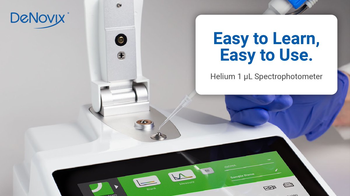 Affordable, Reliable 1 µL UV Quantification ✨

The Helium 1 µL Spectrophotometer enables easy biomolecule quantification in under 5 seconds with as little as 1 µL of sample.

Learn more: buff.ly/AKd6BlN

#LifeScience
