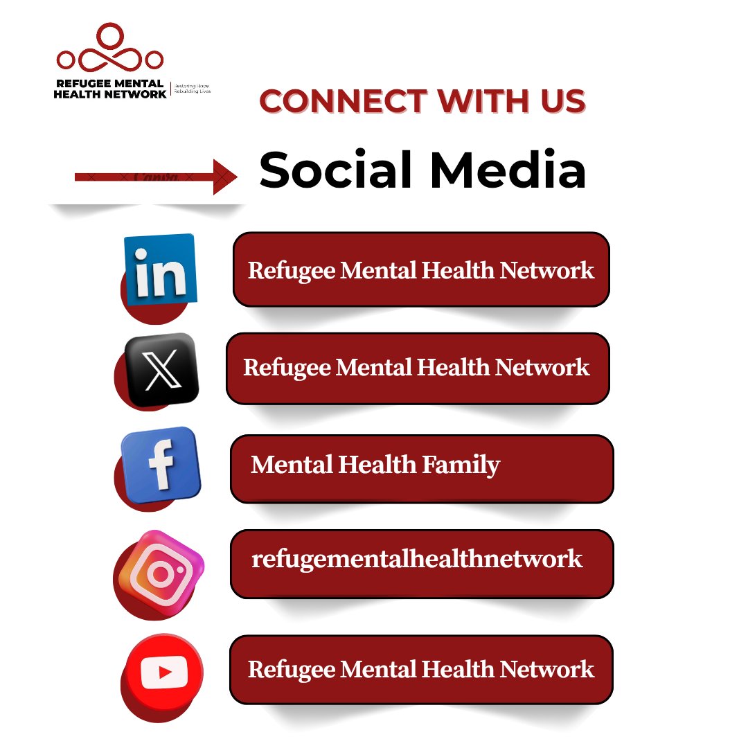 RefugeeMHNetwrk's tweet image. Mental Health Matters
Join our community on social media to stay informed, inspired, and empowered. Make your mental well-being a top priority
Start today