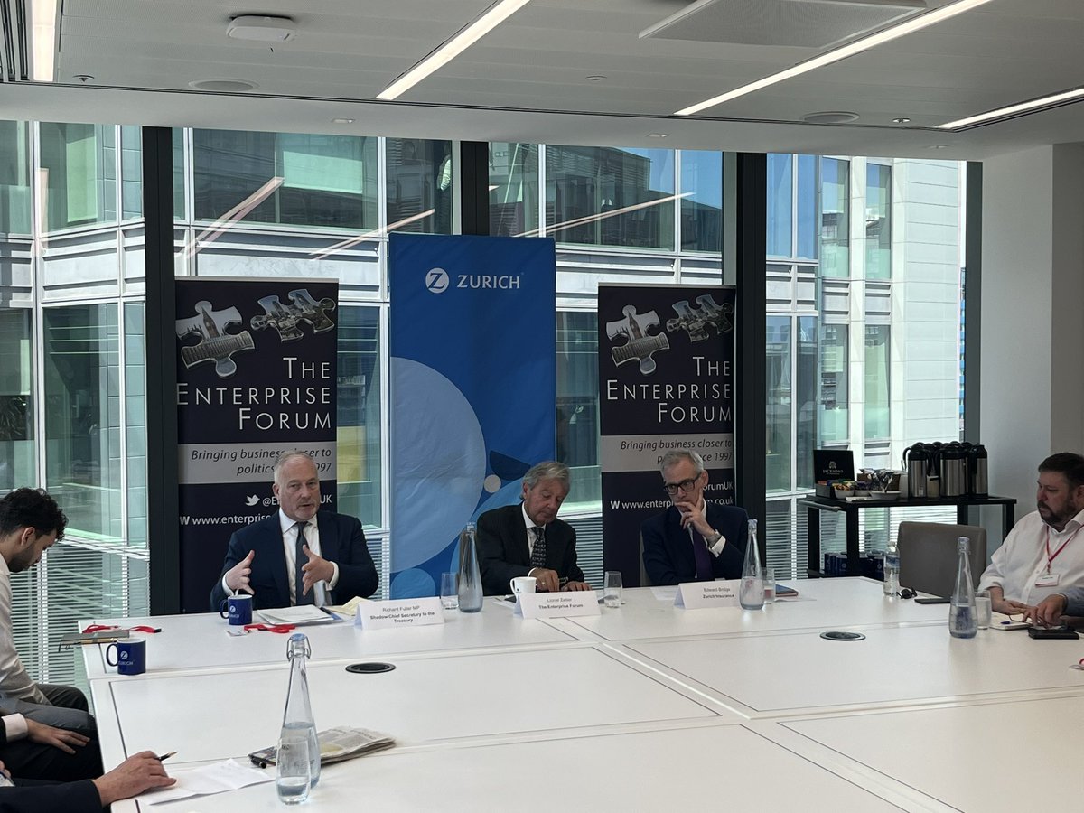 EntForumUK's tweet image. This afternoon we were pleased to welcome Richard Fuller MP, Shadow Chief Secretary to the Treasury to discuss yesterday’s Spring Statement with @entforumuk members. Thank you to @Zurich for kindly hosting.