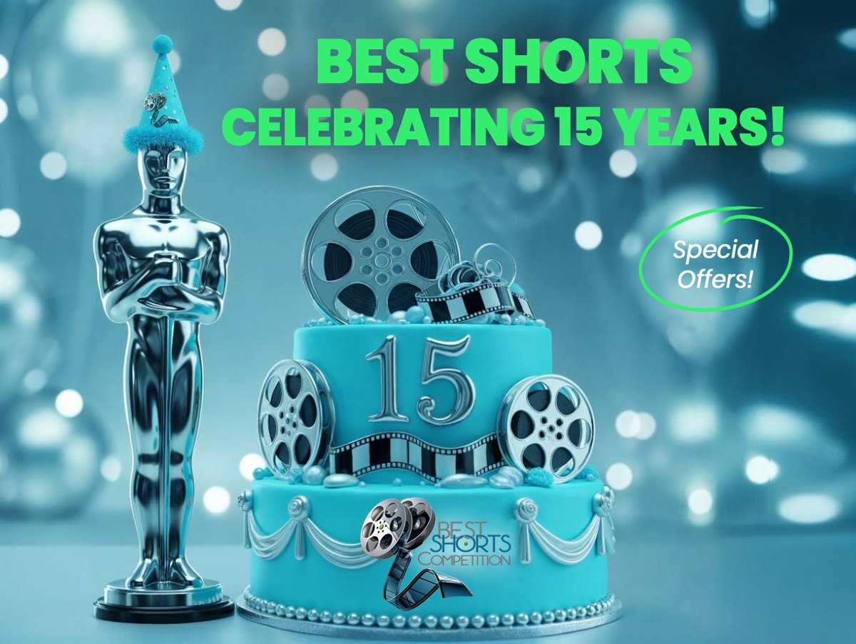 Best Shorts is turning 15 years old! If you are a previous winner in any of our sister competitions - we have a great gift for YOU.  30%off and 2 additional free categories!  Enter by June 22! Elevating your filmmaking success!