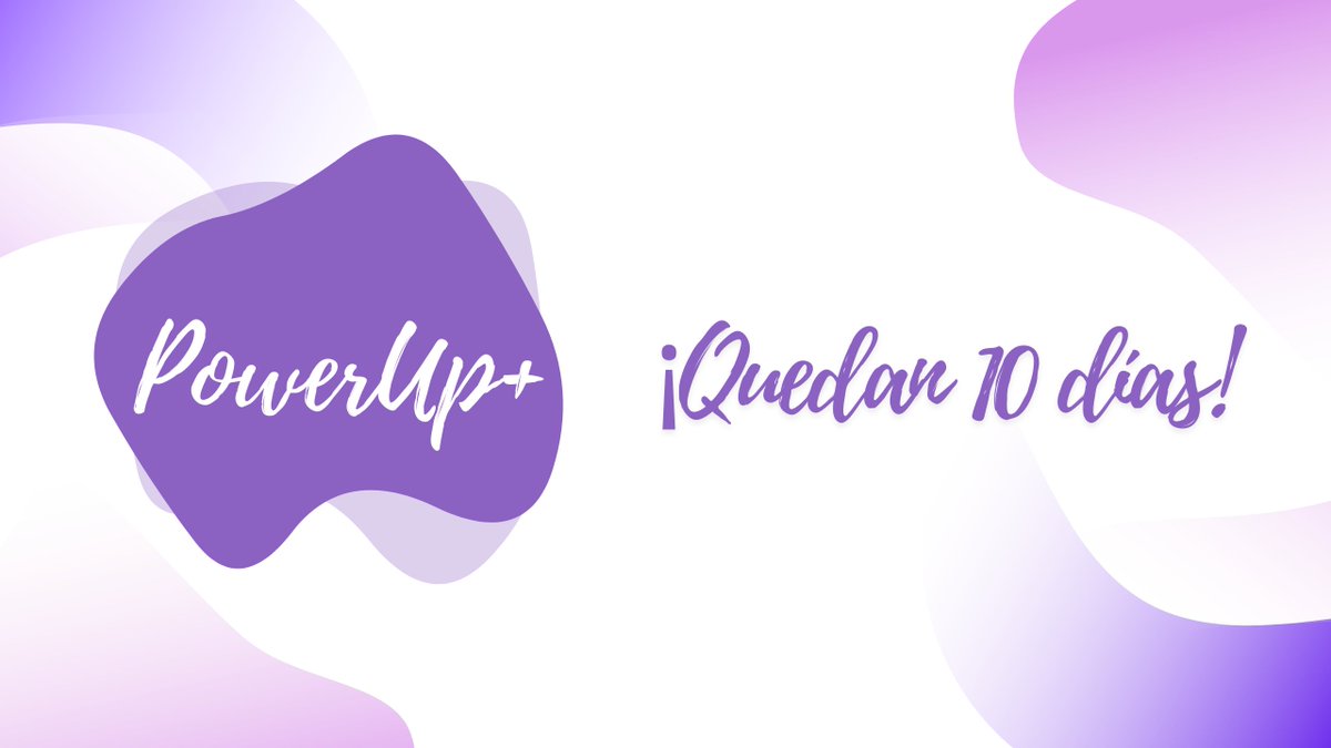 📣Quedan solo 10 días para que se cierre el plazo de inscripción, ¿a qué esperas?💜

📅 forms.gle/ZLhEAXPF31wrCX…

🔗Bases del programa: powerupplus.es/powerupplus202…