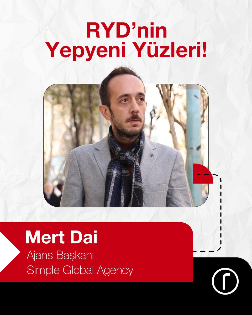 📢 RYD’nin yepyeni yüzleriyle tanışın!

💬 Simple Global Agency çatısı altında çalışan Mert Dai, aramıza katıldı!

Siz de dinamik bir topluluğun parçası olmak, profesyonel ağınızı güçlendirmek, ilham verici projelere dahil olmak istiyorsanız, RYD ailesine katılma zamanı! 🚀

#RYD