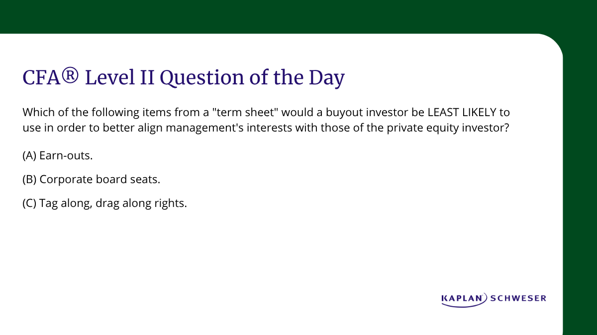 Here's your Level II CFA® Exam question of the day! Answer here: bit.ly/3Z7a1PD #CFAExam