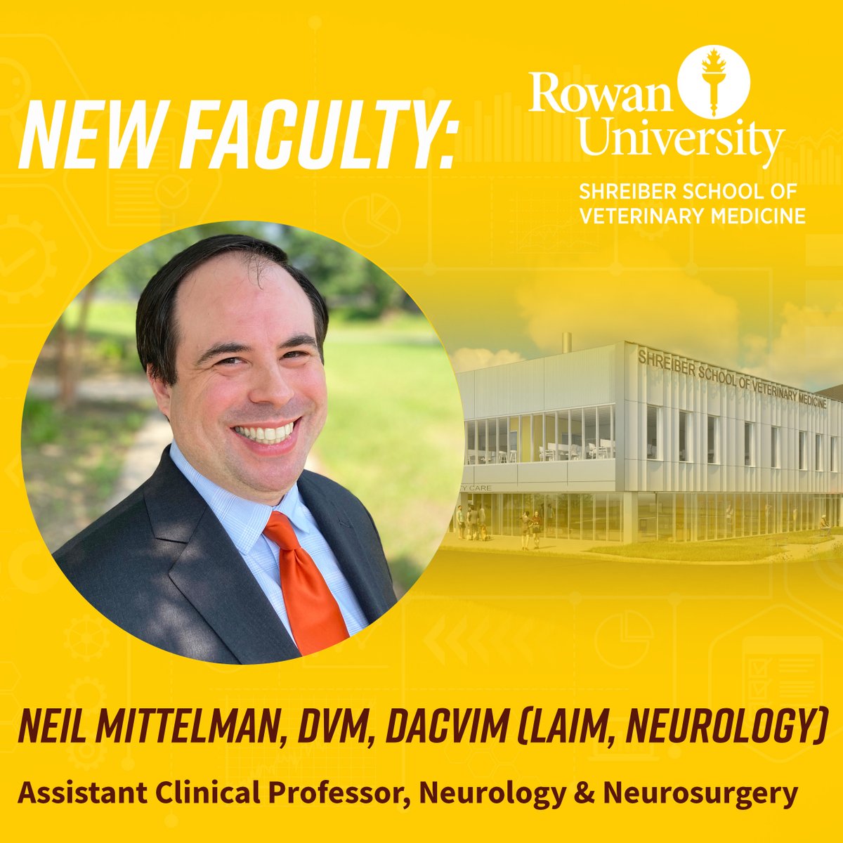 Meet the team: The Shreiber School of Veterinary Medicine of Rowan University welcomes Dr. Neil Mittelman, Assistant Clinical Professor of Neurology and Neurosurgery.