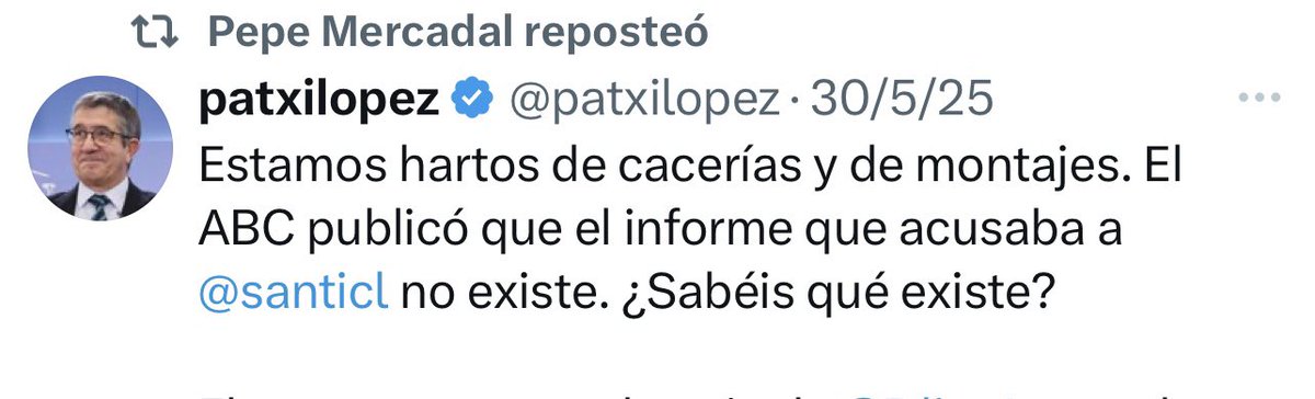 No han passat ni 15 dies d’aquest retuit des secretari general del <a href="/PSOEMenorca/">PSOE Menorca</a>,  Pepe Mercadal🥀

 ¿No té res a dir avui?  ¿Seguirà defensant Santos Cerdán? Quina vergonya. 

Estam ansiosos per escoltar quines explicacions dona. Sa ciutadania mereix respostes‼️
