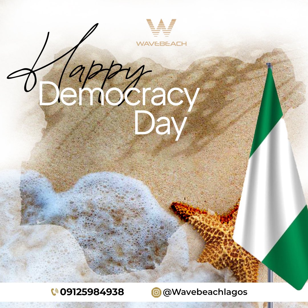 🇳🇬 Happy Democracy Day!
Freedom feels better with your toes in the sand and the ocean in sight 🌊🌴

Celebrate liberty the Wave Beach way—luxury, exclusivity, unforgettable vibes and make every visit a holiday!

📞 0912 598 4938
📩 <a href="/wavebeachlagos/">Wave Beach Lagos</a>

#DemocracyDay #WaveBeachLagos