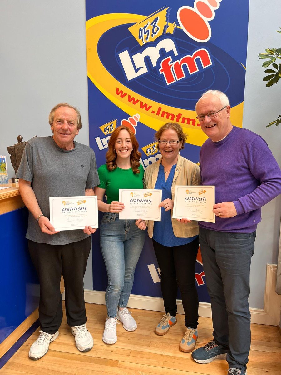 Our CEO, Avril Ryan, returned to LMFM today to present #BeTheArrow certificates to staff who completed our #Gaisce40 anniversary challenge. The enthusiasm with which the nation responded is so humbling.
