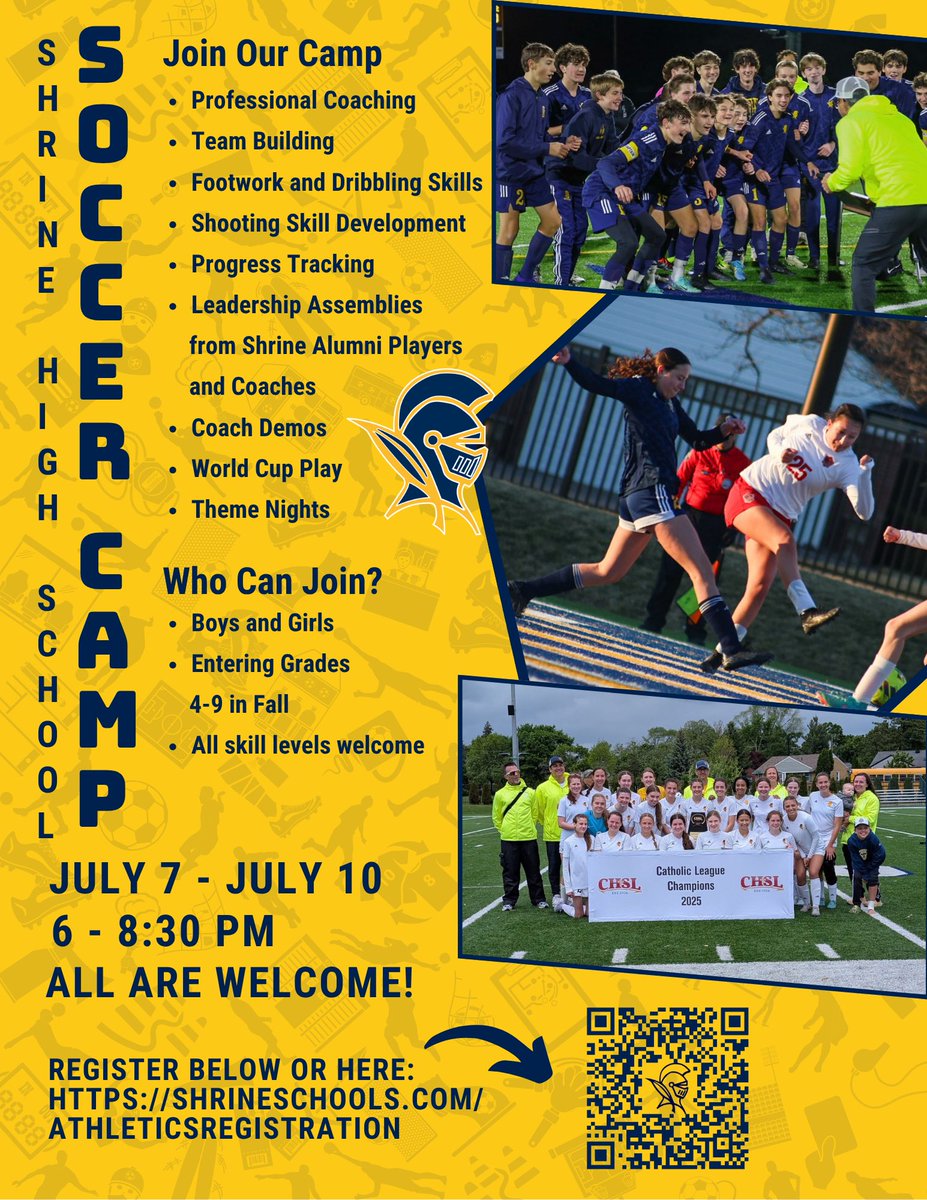 Mark Soma (@shrinesoccer) on Twitter photo Shrine soccer youth camp is coming. You have time to register. See details below.<a href="/ShrineSports/">Shrine Sports</a> <a href="/Shrine_Schools/">Shrine Schools</a> <a href="/ShrineDads/">Shrine Dads Club</a> Shrine soccer youth camp is coming. You have time to register. See details below.<a href="/ShrineSports/">Shrine Sports</a> <a href="/Shrine_Schools/">Shrine Schools</a> <a href="/ShrineDads/">Shrine Dads Club</a>