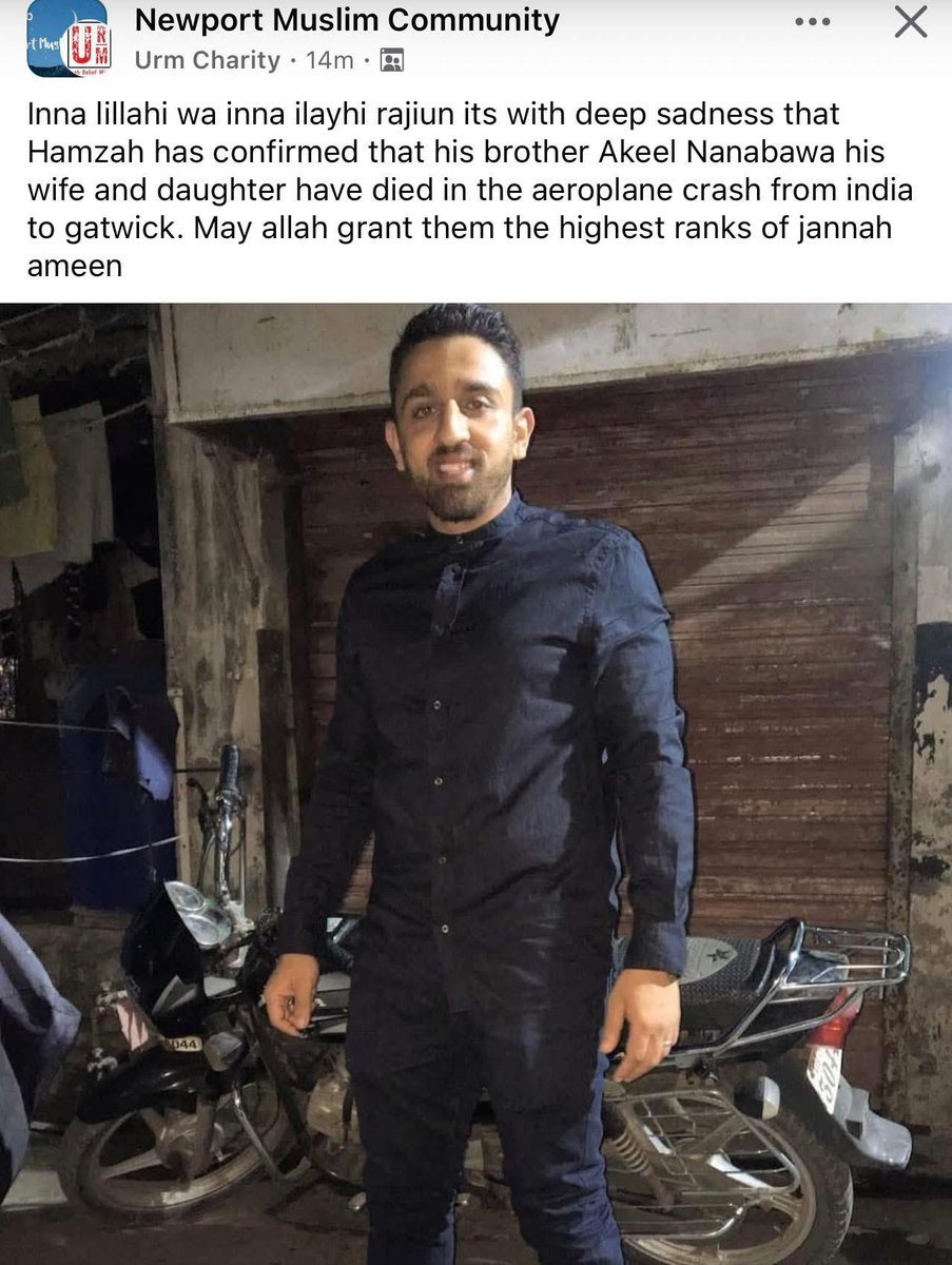 Devastated to hear the loss of brother Akeel and his family. Such a lovely guy. My thoughts and prayers with all the families who are suffering such tragic loss and heartbreak #AirIndiaCrash
