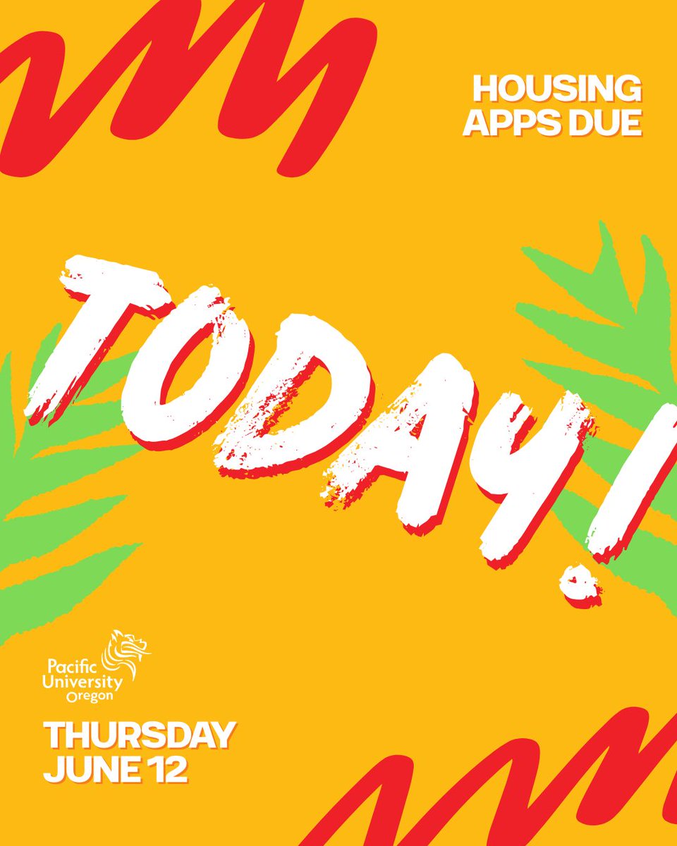 🎉 Today’s the DAY! 🎉
Submit your housing application by tonight to lock in your spot in Pacific’s amazing residential community! 🏡💫
This is your sign — future movie nights, study jams, and new best friends are waiting.
🔗 Tap the link (in bio) and let’s make it official!