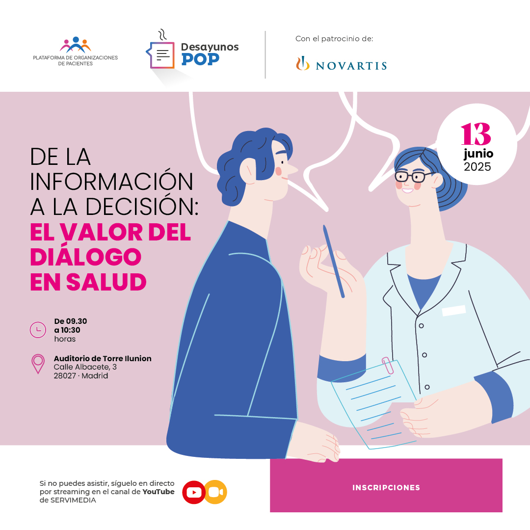 Plataforma de Organizaciones de Pacientes (@pacientespop) on Twitter photo 🆕Nuevo #DesayunoPOP
🧑⚕️ Hablaremos sobre el valor del diálogo en salud
👥 Con <a href="/CarinaEscManero/">Carina Escobar Manero</a> y representantes de <a href="/facme_es/">FACME</a>, <a href="/salutcat/">Salut</a>, <a href="/CGEnfermeria/">Consejo General de Enfermería</a> y <a href="/CalidadAsistenc/">SECA ~ Sociedad Española de Calidad Asistencial</a>
🗓️ El 13 de junio a las 9.30
✍️Inscríbete 👇
forms.office.com/pages/response… 🆕Nuevo #DesayunoPOP
🧑⚕️ Hablaremos sobre el valor del diálogo en salud
👥 Con <a href="/CarinaEscManero/">Carina Escobar Manero</a> y representantes de <a href="/facme_es/">FACME</a>, <a href="/salutcat/">Salut</a>, <a href="/CGEnfermeria/">Consejo General de Enfermería</a> y <a href="/CalidadAsistenc/">SECA ~ Sociedad Española de Calidad Asistencial</a>
🗓️ El 13 de junio a las 9.30
✍️Inscríbete 👇
forms.office.com/pages/response…