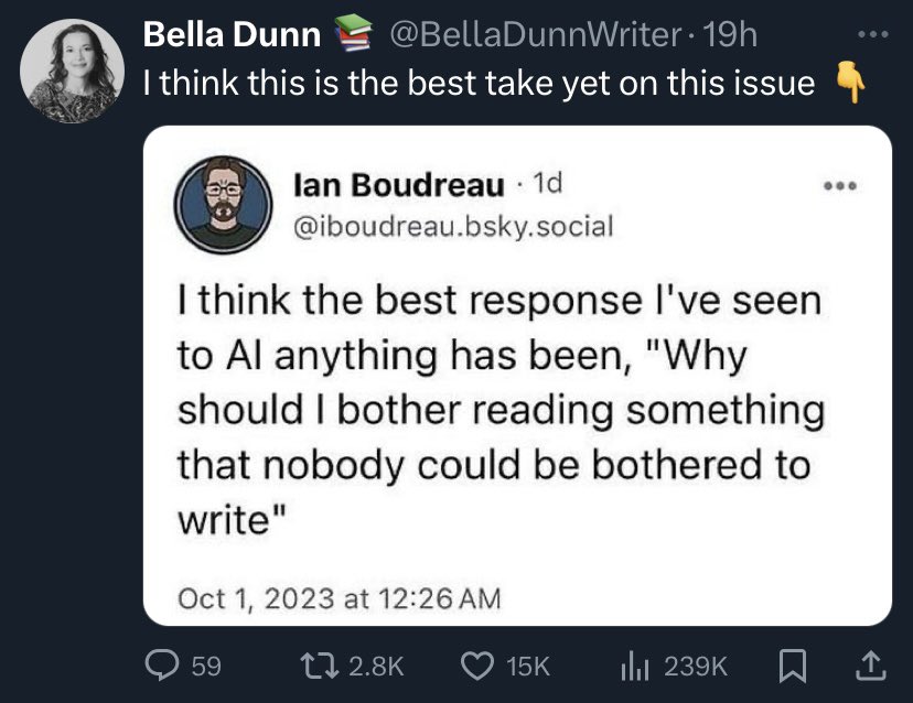 dannyjamesart's tweet photo. @RenardReads I am vehemently anti AI but I did have to laugh… https://t.co/jbXUVTWE15