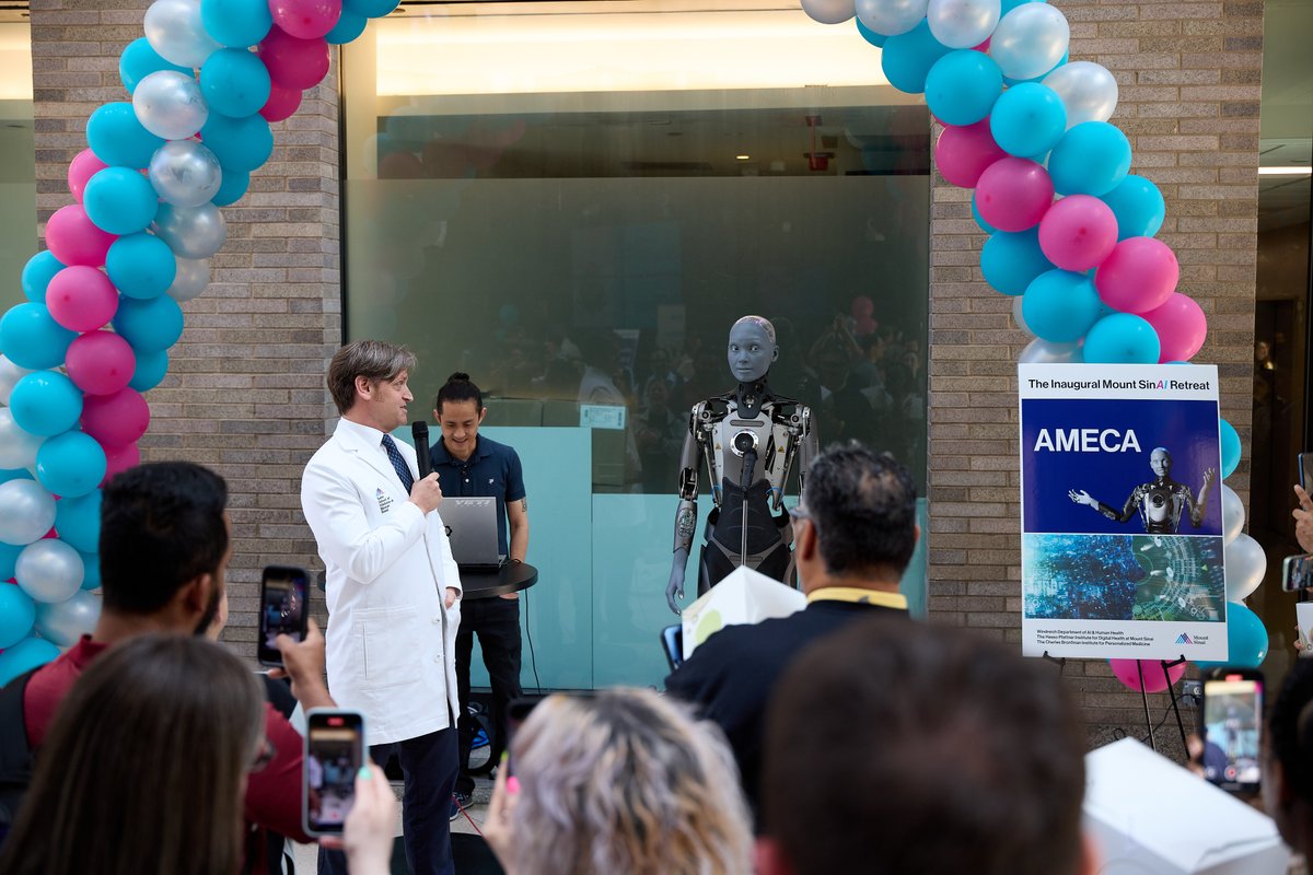 AIHealthMtSinai's tweet image. Innovation in Action: AI & Emerging Tech Booths at the Inaugural Mount SinAI Retreat
Showcasing groundbreaking tools, from humanoid robotics to real-time biometric sensors, for a hands-on look at how emerging tech is shaping the future of healthcare!
#AIRetreat2025 #MountSinai
