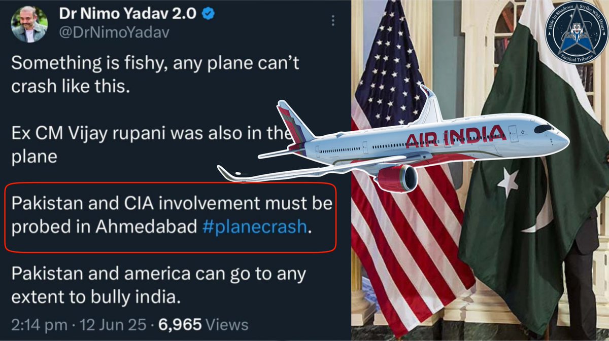 AKD06314's tweet image. While Pakistan extends heartfelt condolences and prayers over the tragic Indian plane crash, some in India choose to respond with baseless accusations and negativity. A powerful contrast , where humanity meets hostility. 🇵🇰🤝🇺🇸 ❌🇮🇳