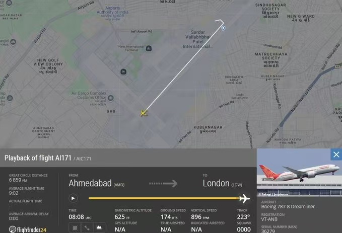AI171Crash's tweet photo. 🚨 UPDATE: #AI171 backtracked to use entire 11,499 ft of Runway 23 at Ahmedabad—standard for max‑weight 787s. Yet it reached only ~625 ft, with reported thrust loss/failed lift and gear still down. CCTV & black box will determine if bird strike, engine failure, or config error caused the crash.🙏

#AirIndiaCrash #FlightAI171 #Boeing787 #PlaneCrash #AhmedabadCrash #MeghaniNagar #IndianPlaneCrash #AviationNews #EmergencyResponse #BreakingNews #AI171Crash #AirIndiaCrash #PlaneCrash #FlightAI171 #IndianPlaneCrash #AhmedabadCrash #Boeing787 #AviationNews #BreakingNews #EmergencyResponse