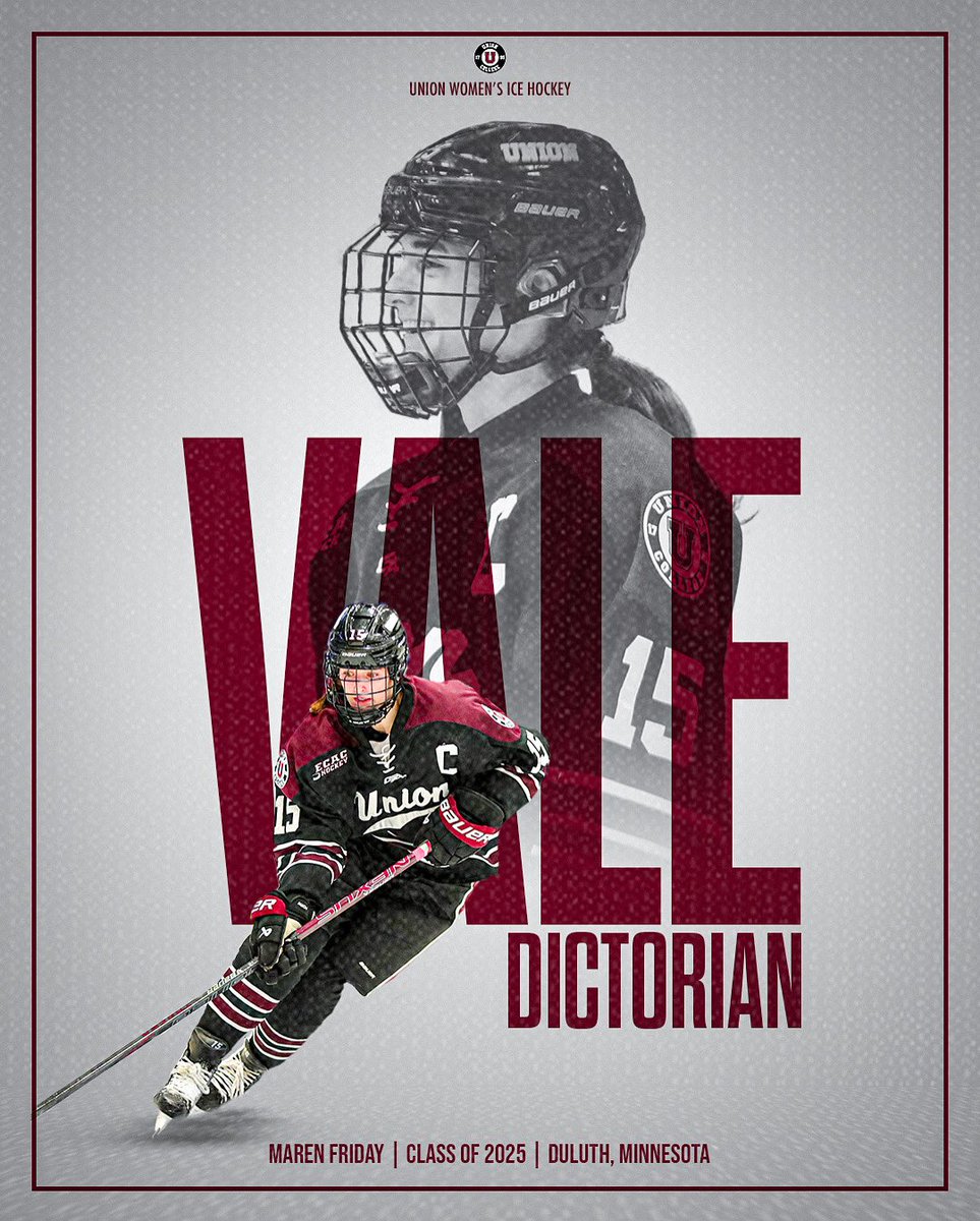 Union Women's Hockey (@unionwhockey) on Twitter photo Congratulations to Maren Friday, who was named one of seven valedictorians for <a href="/UnionCollege/">Union College</a> Class of 2025!
Maren, the 2024-25 season <a href="/ecachockey/">ECAC Hockey</a> Mandi Schwartz Scholar-Athlete of the Year, is one of few Mechanical Engineerings students to ever graduate with a 4.0 GPA at Union. Congratulations to Maren Friday, who was named one of seven valedictorians for <a href="/UnionCollege/">Union College</a> Class of 2025!
Maren, the 2024-25 season <a href="/ecachockey/">ECAC Hockey</a> Mandi Schwartz Scholar-Athlete of the Year, is one of few Mechanical Engineerings students to ever graduate with a 4.0 GPA at Union.
