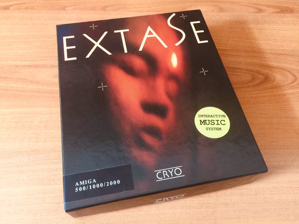 Gamrok's tweet photo. I also really like the image on the box ❤️ 😌 💤

The warm colors contrast with the cool colors used in the game.

And if you look closely, you'll notice the scanlines! 🔍

🧵 2/

#Extase #CryoInteractive #RetroGaming #Amiga #AtariST #DOSGaming #BigBoxGames #PuzzleGame #Cyberpunk https://t.co/eUVKV2kjlr