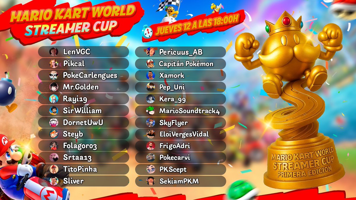 Torneo Mario Kart WORLD 🏆 ¡24 Streamers! 🏆 y HOY SÍ QUE SÍ, SORTEAMOS LA SWITCH 2 + MARIO KART! 😍
🟢 kick.com/xamork
🟣 twitch.tv/xamork