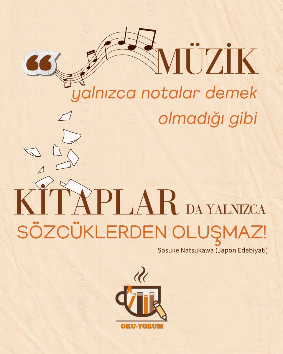 okuyorumglobal's tweet photo. “Müzik yalnızca notalar demek olmadığı gibi kitaplar da yalnızca sözcüklerden oluşmaz.”
SosukeNatsukawa

📚
🔗 https://t.co/aDQHE6mT0N

#okuyorum #okuyorumglobal #dijitalyazarlıkplatformu #kitap #book #oku #read #yaz #write #yazar #writer #KitapKurdu #HerGünOku #yorumla #edebiyat https://t.co/d9U7K1q2qc