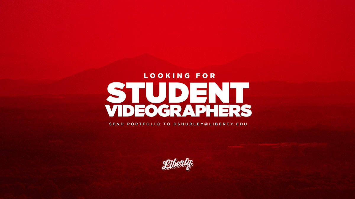 Liberty Flames Creative (@flames_creative) on Twitter photo Looking for some talented students to come join our video squad 🔥
Please reach out to dshurley@liberty.edu with portfolios/any questions! Looking for some talented students to come join our video squad 🔥
Please reach out to dshurley@liberty.edu with portfolios/any questions!