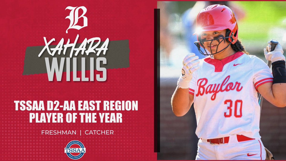 🔥 Freshman Phenom 🔥

Congratulations to Xahara Willis on being named the TSSAA DII-AA East Region Player of the Year!
A force behind the plate and a powerhouse at the plate — Xahara made a HUGE impact in her freshman season!

📍Freshman
🧢 Catcher
💪 One of the best in