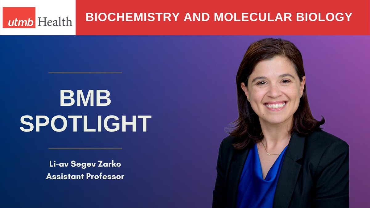 This month's spotlight is on Dr. Li-av Segev Zarko! 🎉🥳
utmb.edu/bmb/news