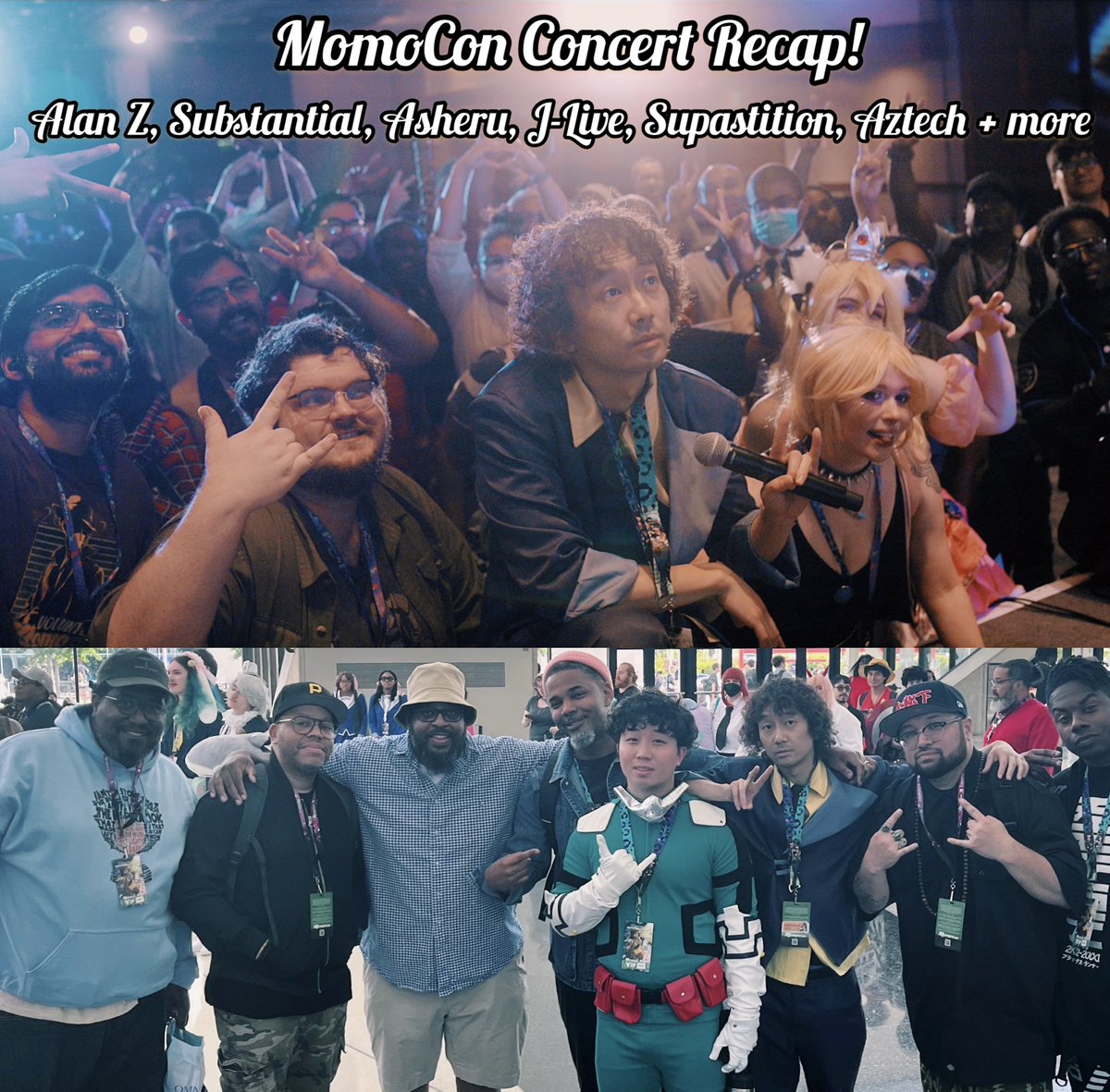 For those who missed "From Adult Swim to Lo-Fi", here's our MomoCon Concert Recap! Featuring performances from me + <a href="/IamSubstantial/">Substantial</a> + <a href="/Asheru/">Asheru®</a> + <a href="/realJLive/">J-LIVE</a> + <a href="/Supastition_NC/">Supastition</a> and more! Real hip-hop: youtube.com/watch?v=5nf4Lz…