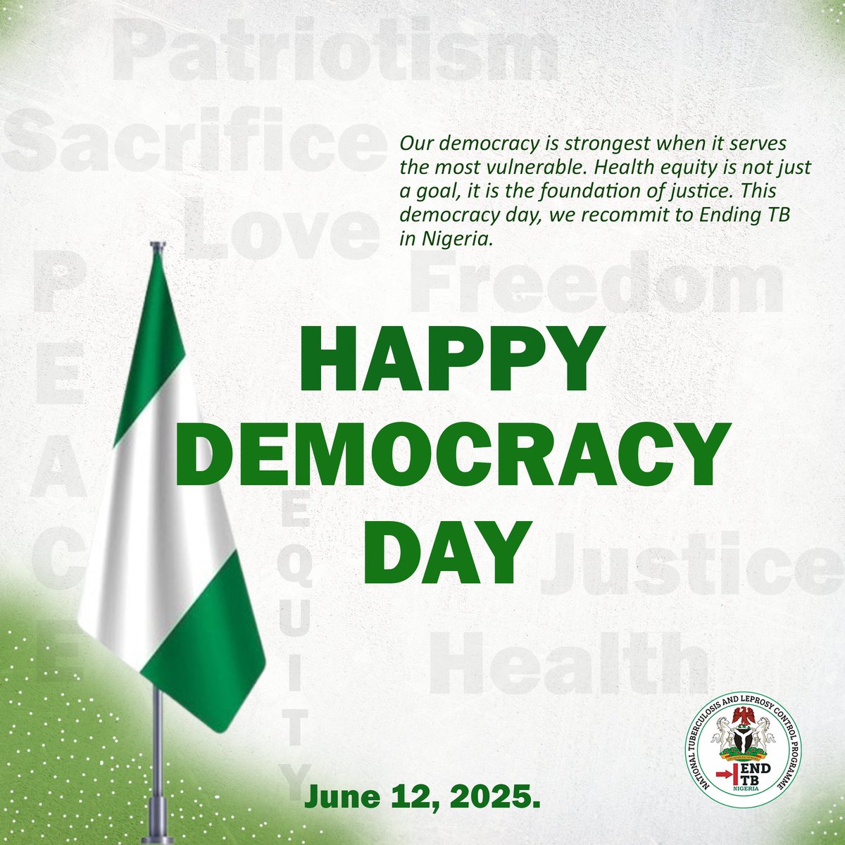 Happy Democracy Day Nigeria!
#DemocracyDay #EndTB #CheckAmO
