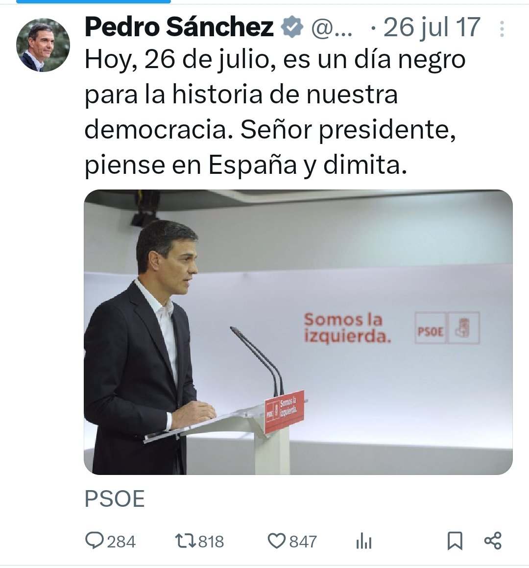 Hoy, 12 de junio, es un día negro para la historia de nuestra democracia. Señor presidente <a href="/sanchezcastejon/">Pedro Sánchez</a>, piense en España y dimita.