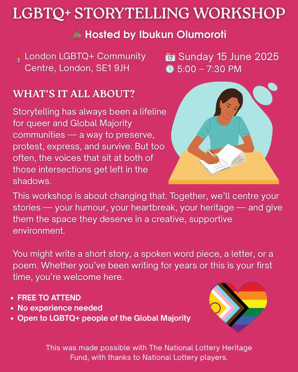 bledgie_'s tweet image. I'm so excited to be part of the Queer Heritage Lab and really, really excited to be running some storytelling workshops with them 🥳🎉💞
The first one is this Sunday
🎟 : eventbrite.co.uk/e/1389544728689