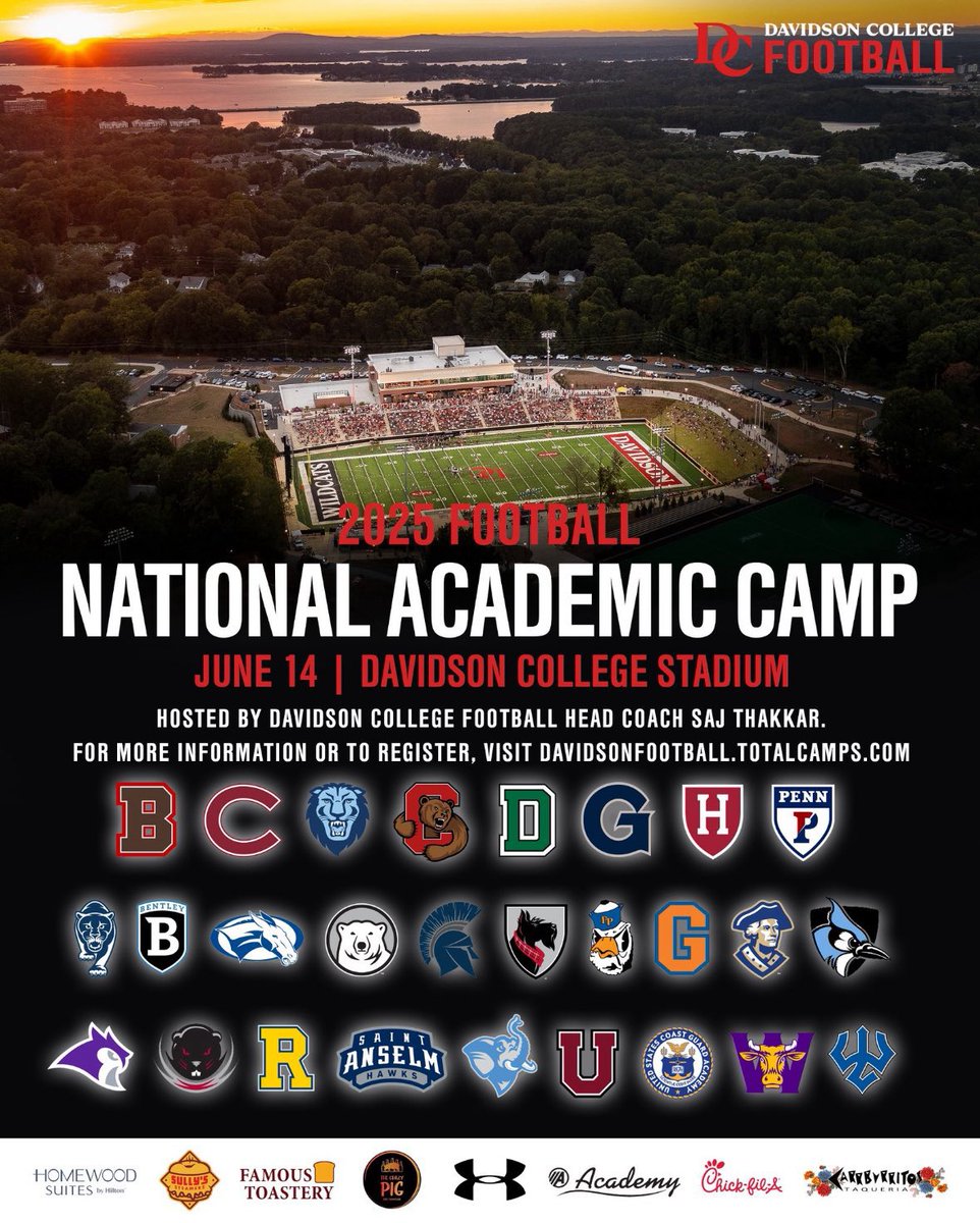 Bryan Ackerman (@bryanack56) on Twitter photo I will be at Davidson’s camp this weekend. I am excited to compete
<a href="/DSGBCoachCam/">Coach Cam Gibson</a> <a href="/DavidsonFB/">Davidson Football</a>
<a href="/Davis33Coach/">CoachRyanDavis33</a> <a href="/WAAcademyFB/">Woodward Academy Football_Georgia</a> I will be at Davidson’s camp this weekend. I am excited to compete
<a href="/DSGBCoachCam/">Coach Cam Gibson</a> <a href="/DavidsonFB/">Davidson Football</a>
<a href="/Davis33Coach/">CoachRyanDavis33</a> <a href="/WAAcademyFB/">Woodward Academy Football_Georgia</a>