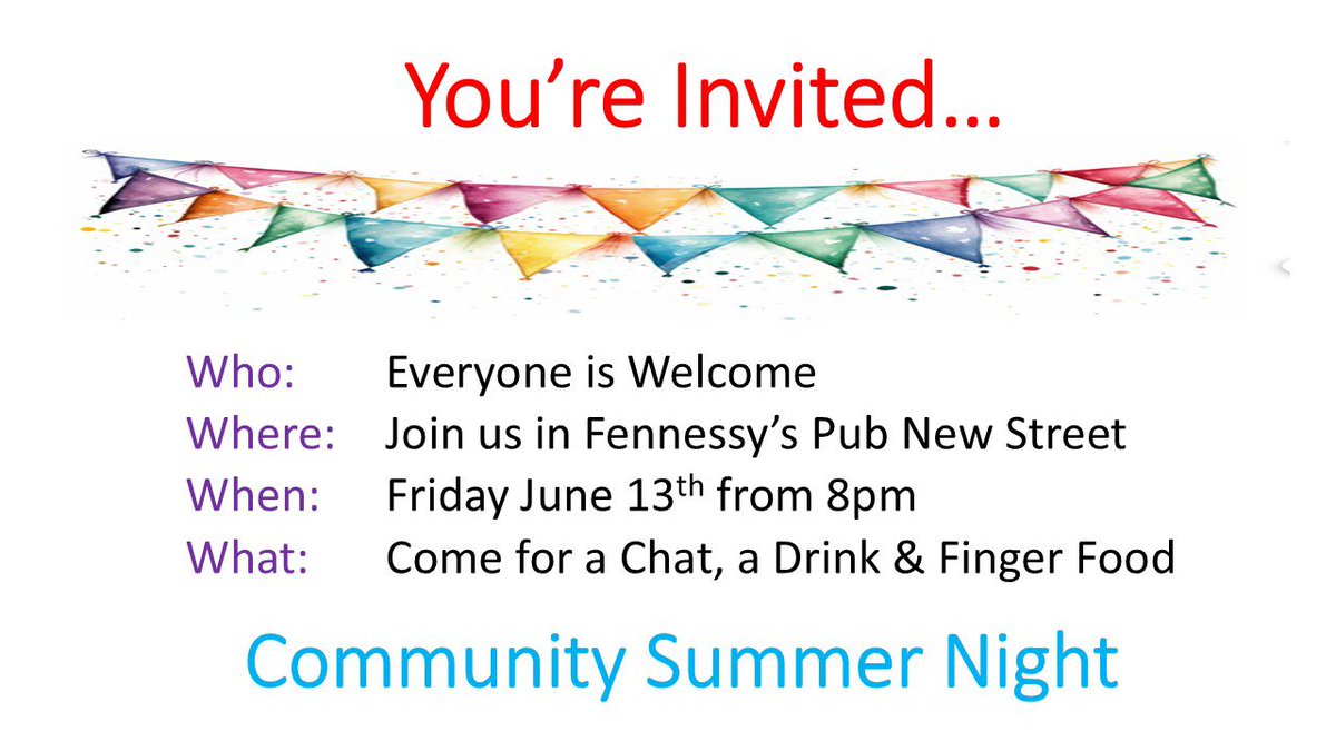 Looking forward to seeing you all tomorrow evening in Fennessy’s 🥳