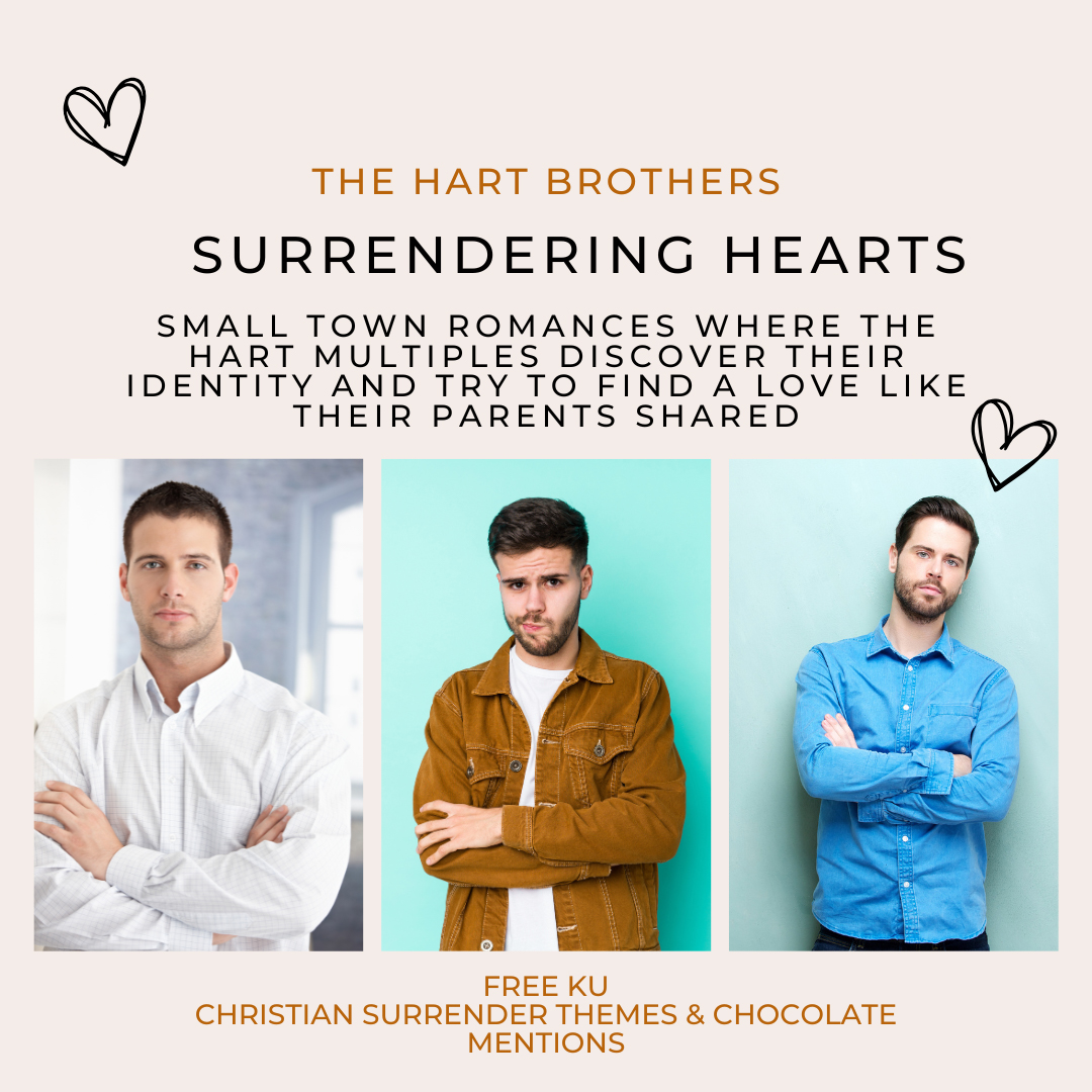 Meet Ryan, Evan, and James---three of the six Hart multiples---as they find freedom as they surrender their issues.

Anchored Hearts and Repairing Hearts available, FREE KU

Building Hearts, coming September!

amazon.com/dp/B09ZQ2TMJK