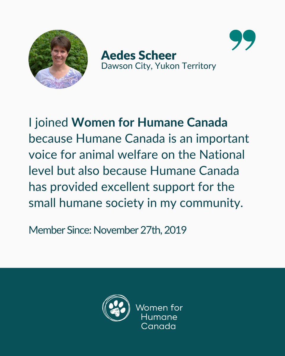 Women for Humane Canada is a movement of fierce, compassionate leaders determined to create lasting change for animals.

🤝 Join us today: humanecanada.ca/en/ways-to-giv…