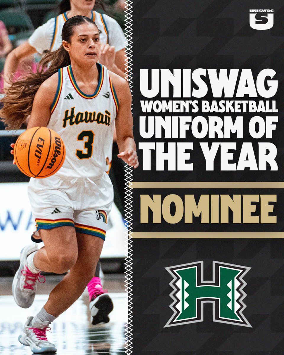UNISWAG (@uniswag) on Twitter photo UNISWAG Women’s Basketball Uniform of the Year Nominee
<a href="/HawaiiWBB/">Hawai‘i Women's Basketball</a> is up for the best college basketball uniform this season.
Vote at uniswag.com/uniform-of-the…
#uniswag UNISWAG Women’s Basketball Uniform of the Year Nominee
<a href="/HawaiiWBB/">Hawai‘i Women's Basketball</a> is up for the best college basketball uniform this season.
Vote at uniswag.com/uniform-of-the…
#uniswag