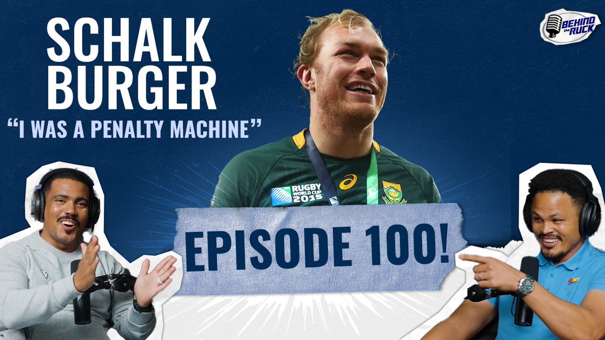 EPISODE 100! 💥
Schalk Burger: "I don’t miss rugby." From ICU battles to the URC Final and his take on the Springboks squad — it’s all in this milestone episode!
youtu.be/ly4rMGJAKT0

🎧 Now streaming!
#BehindTheRuck #SchalkBurger #RuckersUnite #RugbyPodcast #Springboks #URC
