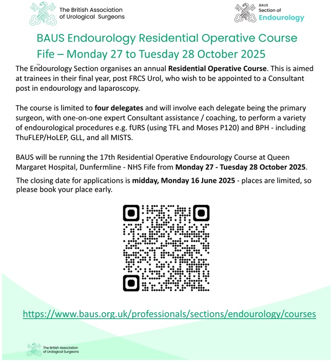 📢📢📢 CALLING ENDO TRAINEES

The 2025 Endo Residential Operative Course will be in Fife from 27-28 Oct

Limited places - application form &amp; more info here: ow.ly/Q2vn50W65FC

‼️Deadline for applications: 12 noon, Mon 16 June ‼️

@BSOT_UK